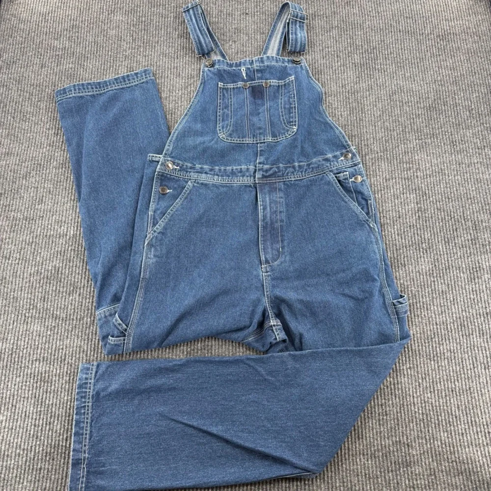 Craftsman Mens 32x32 Blue Denim Carpenter Overalls 100% Cotton Workwear